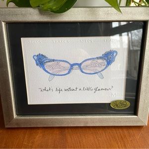 Vintage MPressions Framed Embossed Hand Painted Embossed Wall Art - Shades Specs